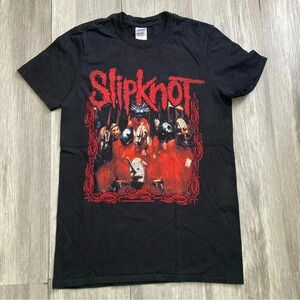 Slipknot merch Gildan Heavy Red Frame Band Mask‎ Image Black Size S T Shirt 2013